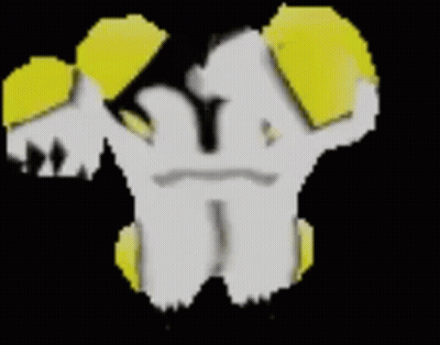 A White And Yellow Drawing Of A Person With Wings On A Black Background . GIF
