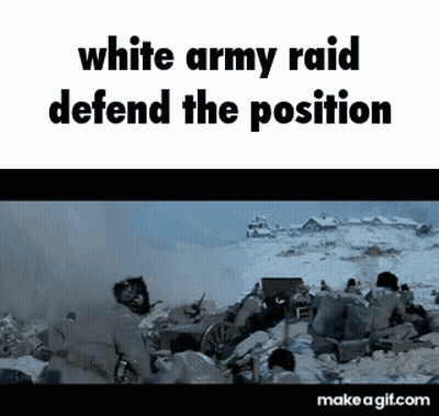 A White Army Raid Defends The Position In A Snowy Field GIF