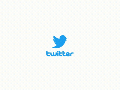A White Background With A Blue Twitter Logo On It GIF