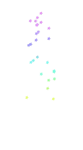 A White Background With A Rainbow Of Stars Falling From The Sky Sticker