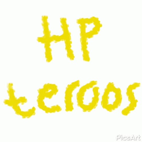 A White Background With Orange Letters That Say Hp Teros GIF