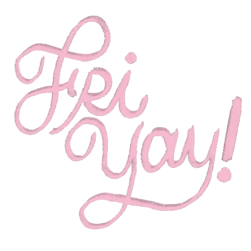 A White Background With Pink Lettering That Says " Hey Yay " Sticker