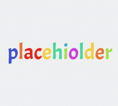 A White Background With The Word ' Placeholder ' In Rainbow Colors GIF
