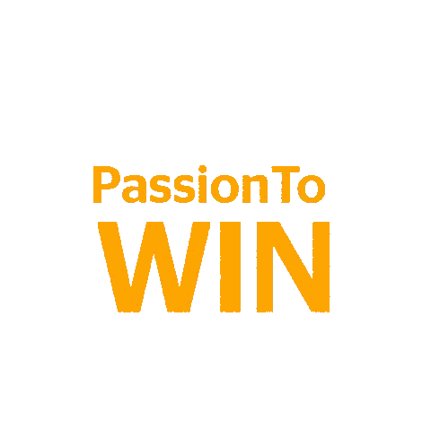 A White Background With The Word Win In Orange Sticker