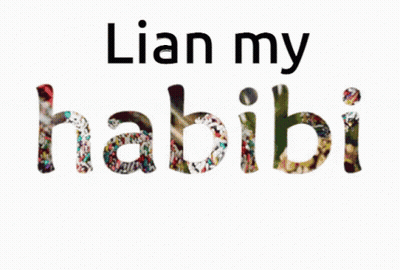 A White Background With The Words " Lian My Habibi " Written In Candy GIF
