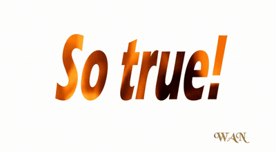 A White Background With The Words So True GIF