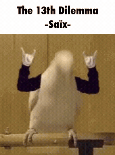 A White Bird Is Sitting On A Branch And Making A Devil Horn Sign . GIF