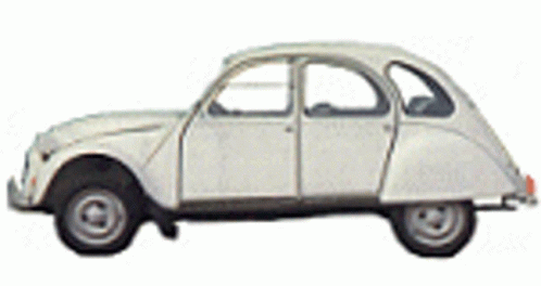 A White Car Is Shown From The Side With The Doors Open GIF