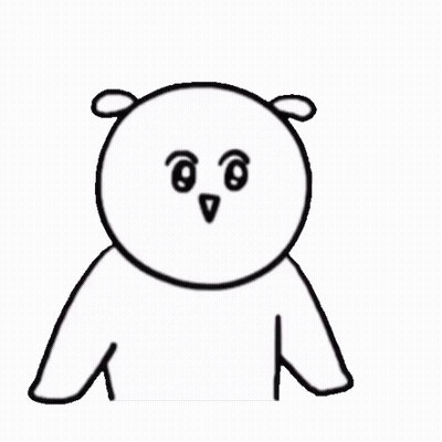 A White Cartoon Character Is Making A Heart Shape With His Hands . GIF