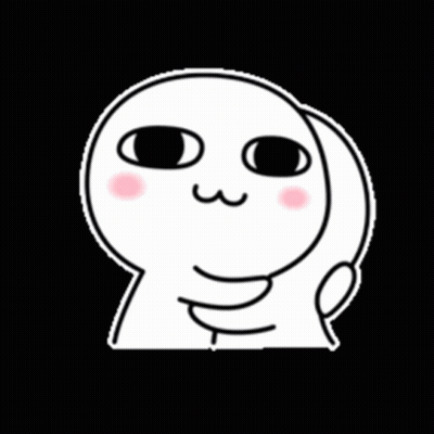 A White Cartoon Character With Big Eyes And A Pink Cheek Is Making A Face . GIF