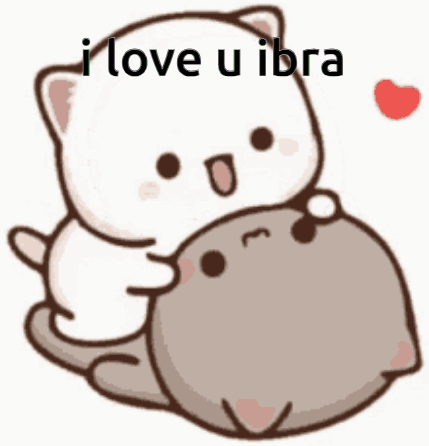 White Cat Hugging Brown Cat Saying I Love U Libra GIF
