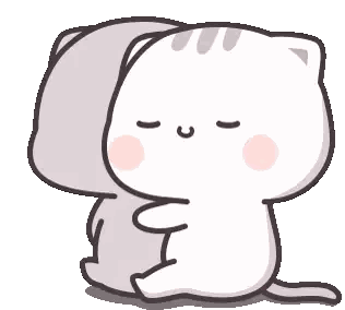 A White Cat Is Hugging A Grey Cat With Its Eyes Closed Sticker