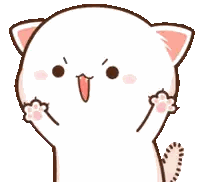 A White Cat With A Pink Ear And Tail Is Standing On A White Background And Looking At The Camera . Sticker
