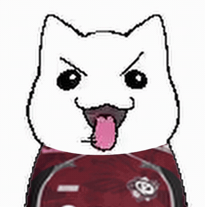 A White Cat With A Pink Tongue Sticking Out Is Wearing A Red Scarf . GIF