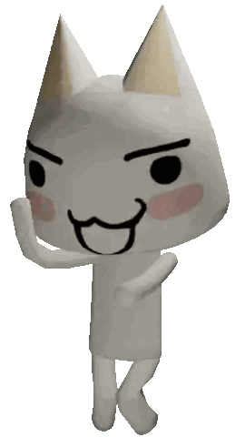 A White Cat With A Yellow Ear Is Smiling And Walking Sticker