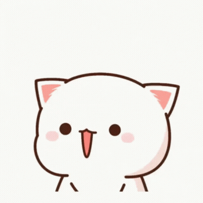 A White Cat With Pink Ears And Paws Is Covering Its Face With Its Paws . GIF