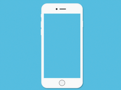 A White Cell Phone With A Square On The Screen On A Blue Background GIF