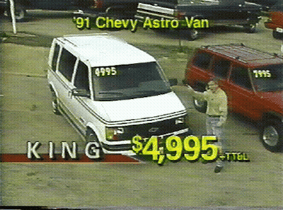 A White Chevy Astro Van Is For Sale For $ 4,995 GIF