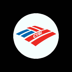 A White Circle With A Red , Blue And White Ctb Logo GIF