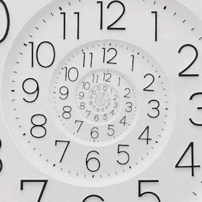 A White Clock With Black Numbers And The Hands On The Numbers 1 Through 12 GIF