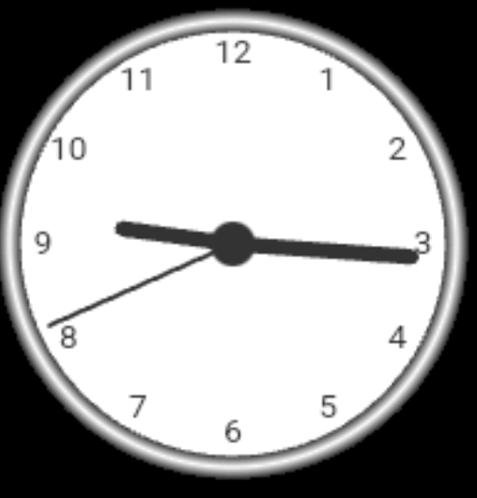 A White Clock With The Hands On The Numbers 1 Through 12 GIF
