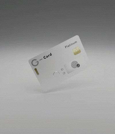 A White Credit Card With A Black Stripe That Says Nfc On It GIF
