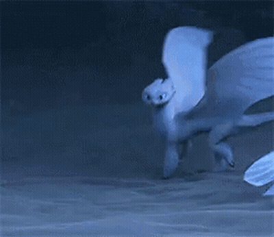A White Dragon With Wings Is Flying Through The Air . GIF