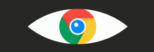 A White Eye With A Google Chrome Logo In The Middle GIF
