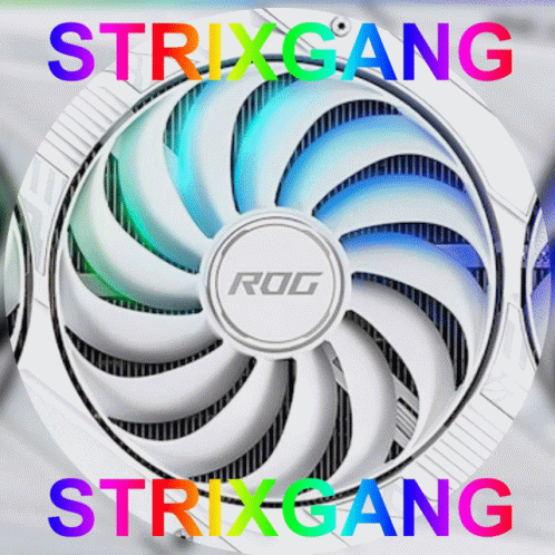 A White Fan With The Word Strixgang Written On It GIF