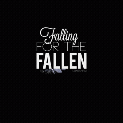 A White Feather With The Words Falling For The Fallen On It GIF