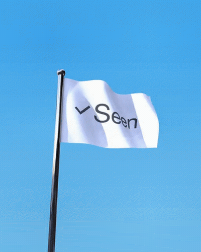 A White Flag With A Check Mark On It That Says Seen GIF