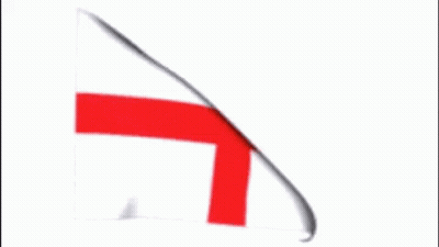 A White Flag With A Red Cross On It Is Waving In The Wind . GIF