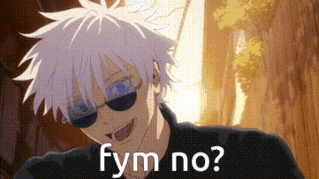 A White Haired Anime Character Wearing Sunglasses And A Black Shirt Is Talking . GIF
