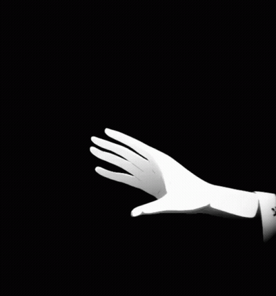 A White Hand With A Black Background Is Reaching Out GIF