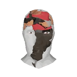 A White Head With A Picture Of A Man In A Red Shirt Sitting On It Sticker