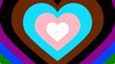 A White Heart In The Middle Of A Colorful Heart GIF