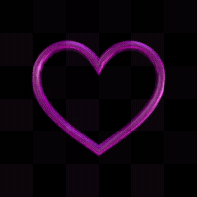 A White Heart On A Purple Background With A Black Background GIF