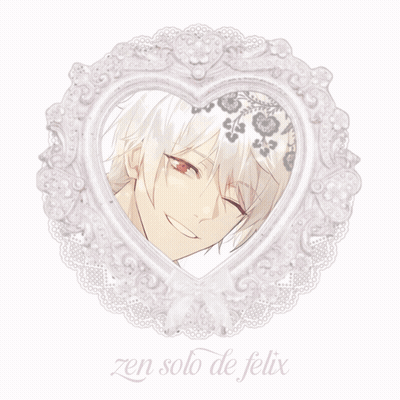 A White Heart Shaped Frame With A Picture Of A Man And The Words Zen Solo De Felix Below It GIF