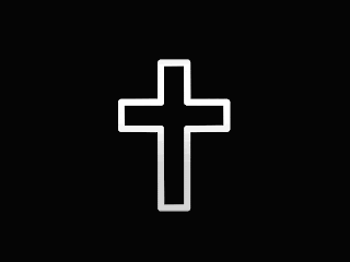 A White Heart With A Cross Inside Of It On A Black Background GIF