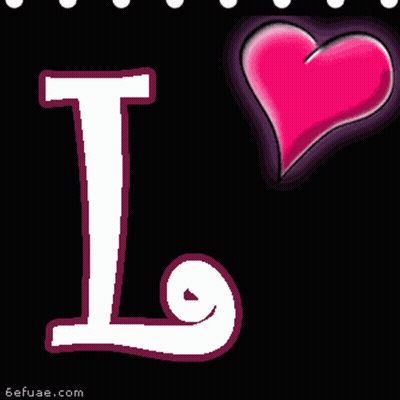 A White Letter I With A Pink Heart Behind It GIF