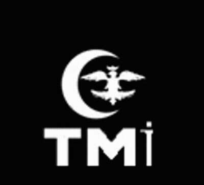 A White Logo With A Crescent Moon And A Bird On It . GIF