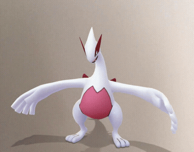 A White Pokemon With A Red Belly And Wings GIF