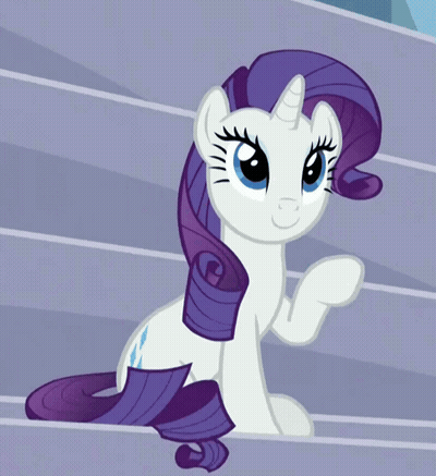 A White Pony With Purple Hair And A Horn GIF