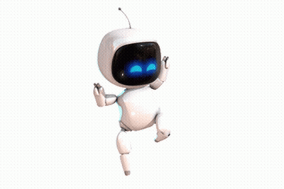 A White Robot With Blue Eyes And Antennas GIF