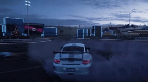 A White Sports Car With A License Plate That Says ' Jcl ' On It GIF