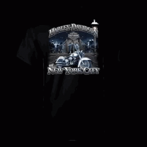 A White T-Shirt With A Harley Davidson Police Badge On It . GIF