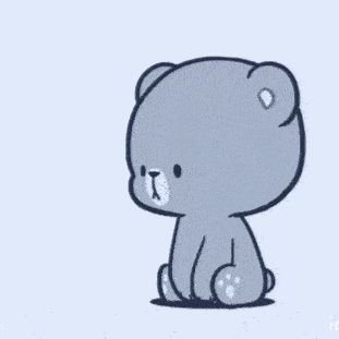 A White Teddy Bear Is Kissing A Gray Teddy Bear . GIF