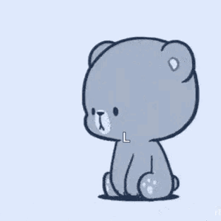 A White Teddy Bear Is Kissing A Gray Teddy Bear On The Cheek . GIF