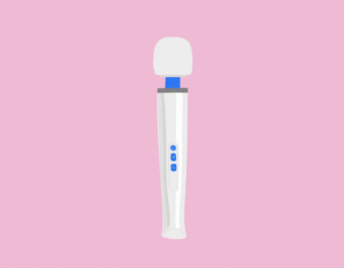 A White Wand With A Blue Handle And Three Buttons GIF