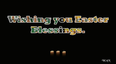 A Wishing You Easter Blessings Card With Three Candles GIF